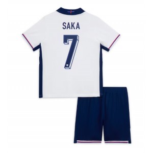 Fotbalové Dres Anglie Bukayo Saka #7 Dětské Domácí Oblečení ME 2024 Krátký Rukáv (+ trenýrky)